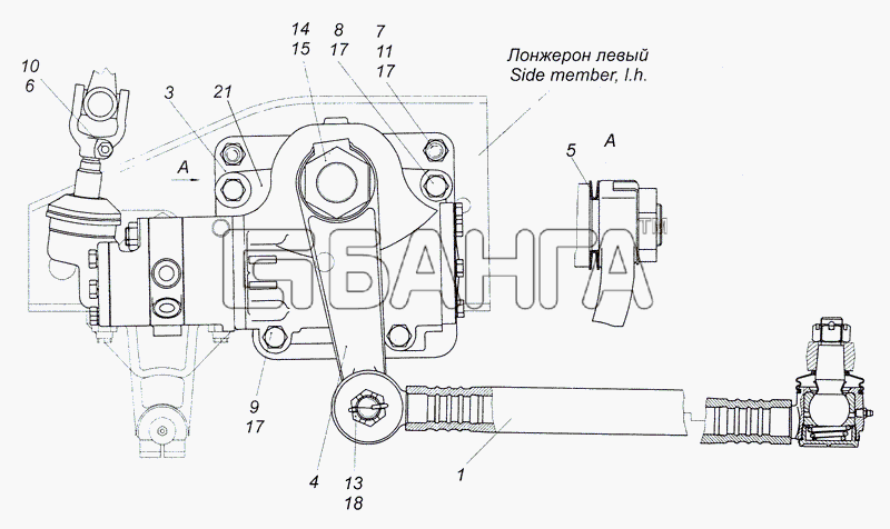 КамАЗ КамАЗ-4308 (2008) Схема 4308-3400012-30 Установка рулевого